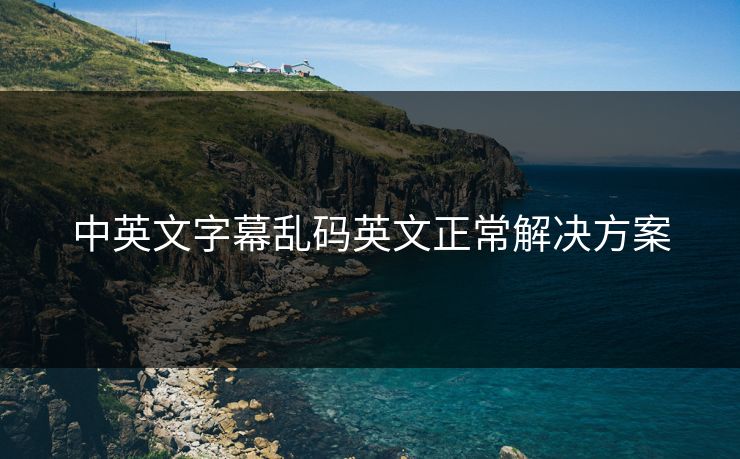 中英文字幕乱码英文正常解决方案
